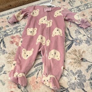 Carter's Pink and Cream Bear Pattern Footie
